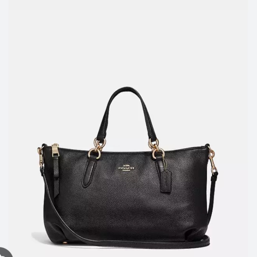 Coach Black Leather Tote Bag